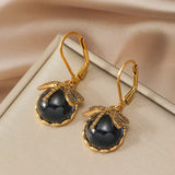 Dragonfly Sphere Earrings in Antique Silver