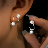 Lightweight Luxury Earring Set with Spiral Beads and Rhinestones