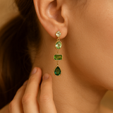 Kona | Drop Earrings with Green Stones