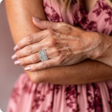 Vintage Ring with Layered Zirconia