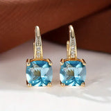 Gold Hoop Earrings with Mysterious Stones