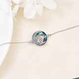 Adjustable Bracelet with Silver Dog Pendant