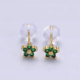 Nail Stud Earrings with Delicate Flower