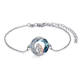 Adjustable Bracelet with Silver Dog Pendant