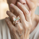 Nature's Brilliant Butterfly Ring with Zirconia