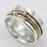 Vintage Gold Ring with Silver Layers