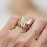 Nature's Brilliant Butterfly Ring with Zirconia