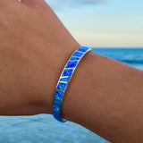 Blue opal and silver bracelet