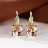 Gold Hoop Earrings with Mysterious Stones