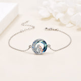 Adjustable Bracelet with Silver Dog Pendant