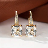 Gold Hoop Earrings with Mysterious Stones