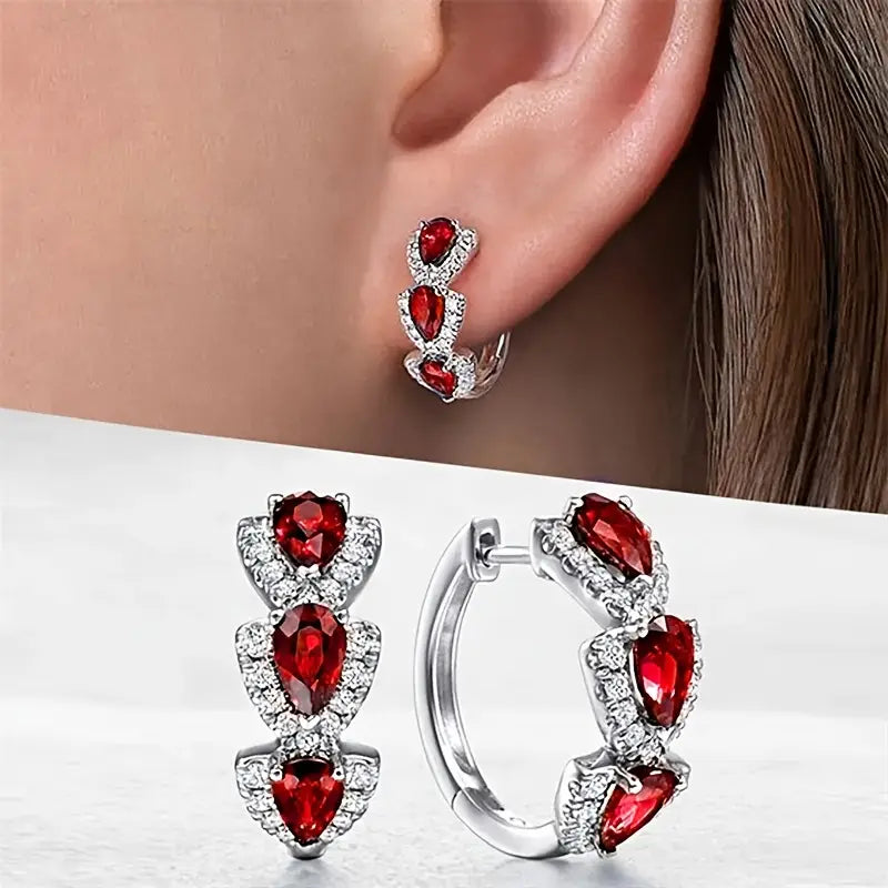 Hoop Earrings with Sparkling Crystal