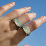 Chunky Half Gemstone Dome Rings