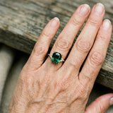 Elegant Square Ring with Emerald