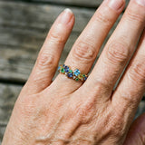Vintage Multicoloured Ring with Precious Stones and Gold