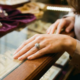 Vintage ring in crystal silver