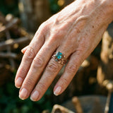 Nature Ring with Green Crystal