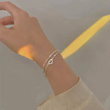 Adjustable Silver Bracelet with Heart