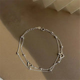 Adjustable Silver Bracelet with Heart