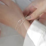 Adjustable Silver Bracelet with Heart