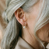 Elegant Triangular Hollow Earrings with Pearls