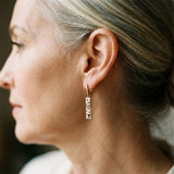 Elegant Rectangular Earrings in Gold and Silver