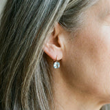 Vintage Blue Earrings with Embedded Zirconia