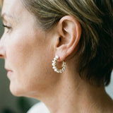 Vintage Hoop Earrings with White Pearl