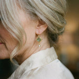 Vintage Blue Glass and Pearl Earrings