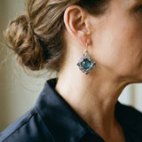 Blue Crystal Earrings in Gold and Silver