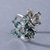 Exotic Flower Ring in Silver