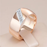 Elegant Thick Gold Ring with Zirconias