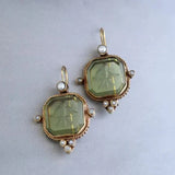 Earrings with Green Crystal