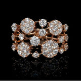 Vintage Gold Pink Ring with Sparkling Inlaid Stones