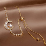 Bracelets with Moon Pendant in Zirconia and Gold
