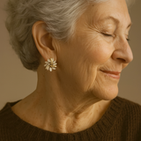Elegant and Refined Earrings with Opal Petals in Gold