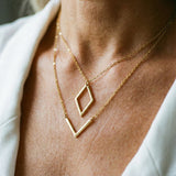 Elegant Necklace with Geometric V Pendant