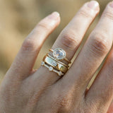 Vintage Gold Ring Set with Zirconia