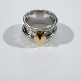 Vintage Golden Heart Silver Ring