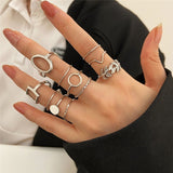 Set of 11 Vintage Rings in Silver