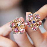 Silver Earrings with Multicoloured Zirconias