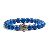 Paw Print Bead Bracelet – Natural Stone Design