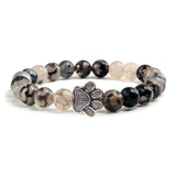 Paw Print Bead Bracelet – Natural Stone Design