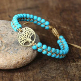 Handcrafted Tree of Life Bracelet in Turquoise Stone