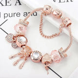 Pink Dreamcatcher Bracelet with Silver Pendants