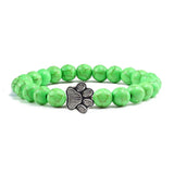 Beaded Paw Bracelet Natural Stone Design