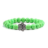 Paw Print Bead Bracelet – Natural Stone Design