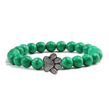 Paw Print Bead Bracelet – Natural Stone Design