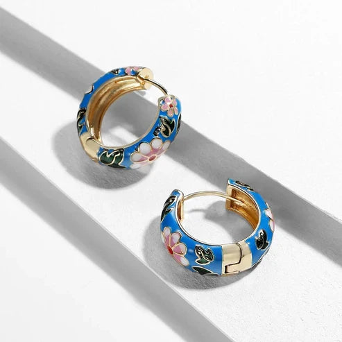 Luxury Black Floral Earring