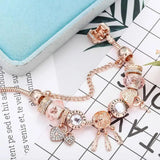 Pink Dreamcatcher Bracelet with Silver Pendants